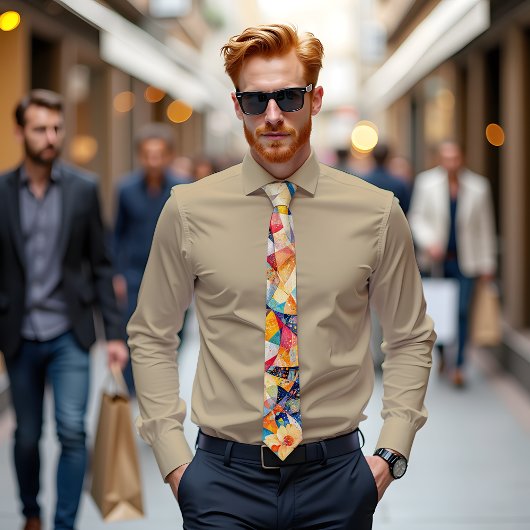 クロマティック調和抽象芸術アートタイ ネクタイ