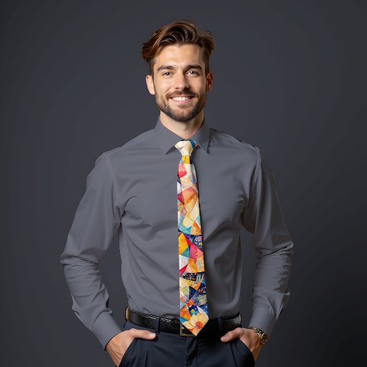 クロマティック調和抽象芸術アートタイ ネクタイ