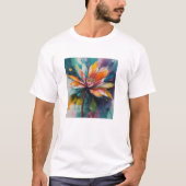 クロマティック開花抽象芸術フラワーアート Tシャツ (正面)