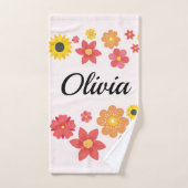 クロマティック開花 – 名前の追加 バスタオルセット (ハンドタオル)