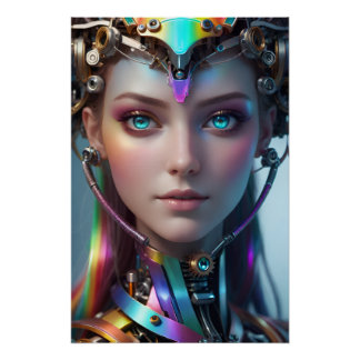 クロマティック・アンドロイド・ポートレート — 輝くSFの世界 ポスター