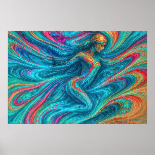 "クロミスカ" – 流体エンチャントレスポートレート ポスター (正面)