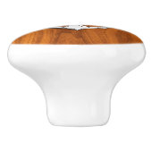 クロムいかりオン航海のチークウッドグレインプリント セラミックノブ (側面)