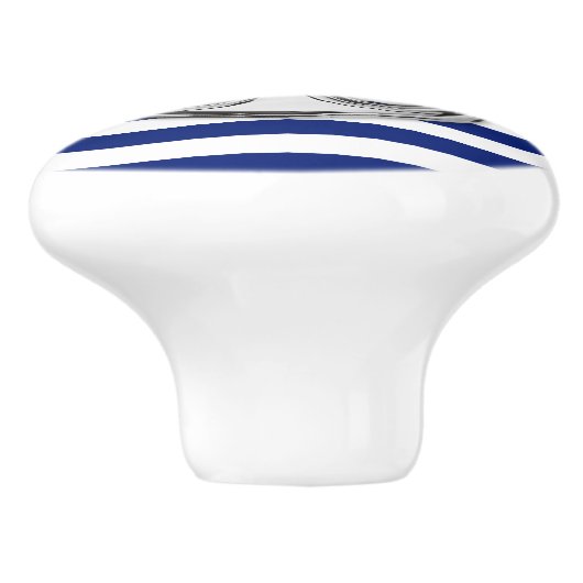 クロムいかりオン航海のネイビーブルーストライププリント セラミックノブ (側面)