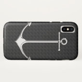 クロムいかりレザー市松模様にライフスタイル Case-Mate iPhoneケース (裏面(横))