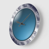 クロムとガラス ラージ壁時計 (傾斜)