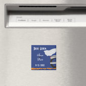 クロムとレースのバイクもしくは自転車に乗る人日付磁石を保存 マグネット (インサイチュ (食洗機))