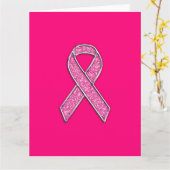 クロムによってベルトを付けられるグリッターのスタイルのピンクのリボンの認識度 カード (黄色い花)