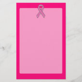 クロムによってベルトを付けられるグリッターのスタイルのピンクのリボンの認識度 便箋 (正面)