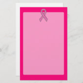 クロムによってベルトを付けられるグリッターのスタイルのピンクのリボンの認識度 便箋 (正面/裏面)