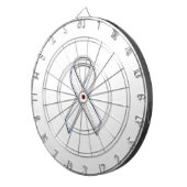 クロムによってベルトを付けられるスタイルの白いリボンの認識度 ダーツボード (正面右)