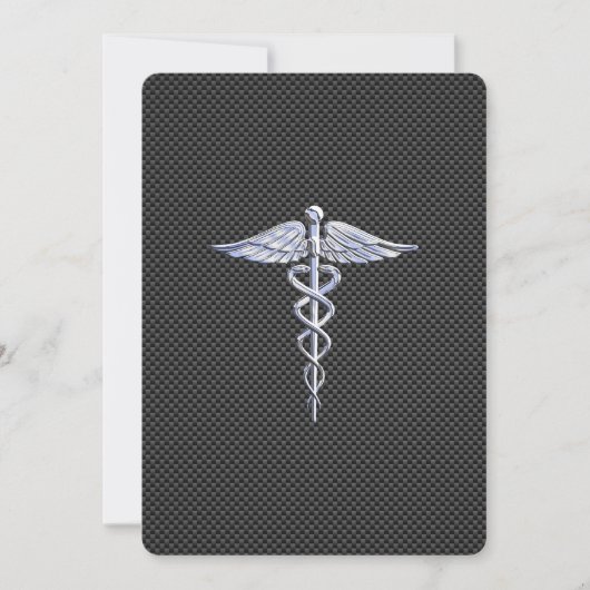 クロムのようなカドゥセウス医療シンボル炭素繊維 (正面)