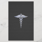 クロムのようなカドゥセウス医療シンボル炭素繊維 チラシ (正面)