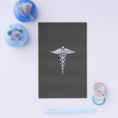 クロムのようなカドゥセウス医療シンボル炭素繊維 チラシ (シングル)