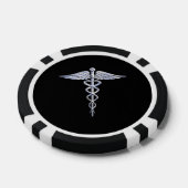 クロムのようなカドゥセウス医療シンボル ポーカーチップ (シングル)