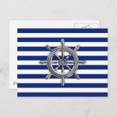 クロムのようなホイールをオン航海のストライプにする ポストカード (正面/裏面)