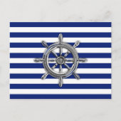 クロムのようなホイールをオン航海のストライプにする ポストカード (正面)