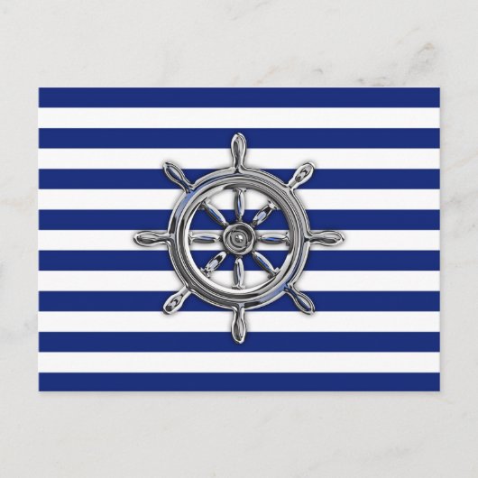クロムのようなホイールをオン航海のストライプにする ポストカード (正面)