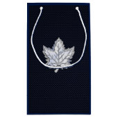 クロムのようなメープルリーフのレイシー炭素繊維プリント スモールペーパーバッグ (裏面)