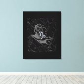 クロムのような山羊座〔占星術の〕十二宮図サインオンヘベリウス キャンバスプリント (インサイチュ (ウッドフロア))