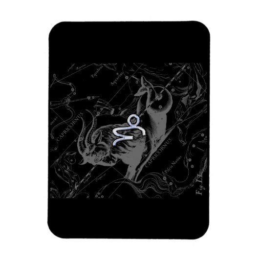 クロムのような山羊座〔占星術の〕十二宮図サインオンヘベリウス マグネット (縦)