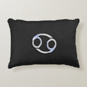 クロムのような癌の〔占星術の〕十二宮図のサインが黒 アクセントクッション (正面)