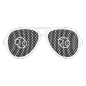 クロムのような癌の〔占星術の〕十二宮図のサインが黒 アビエーターサングラス (正面)