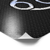 クロムのような癌の〔占星術の〕十二宮図のサインが黒 フォトプリント            (角)