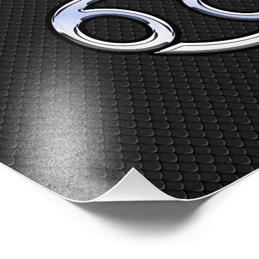 クロムのような癌の〔占星術の〕十二宮図のサインが黒 フォトプリント            (角)