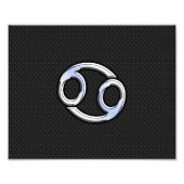 クロムのような癌の〔占星術の〕十二宮図のサインが黒 フォトプリント            (正面)