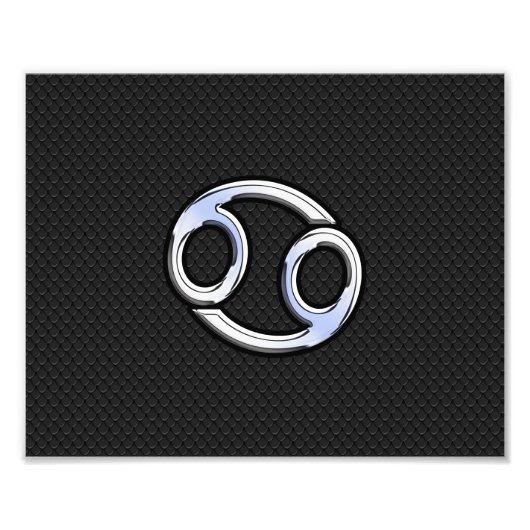 クロムのような癌の〔占星術の〕十二宮図のサインが黒 フォトプリント            (正面)