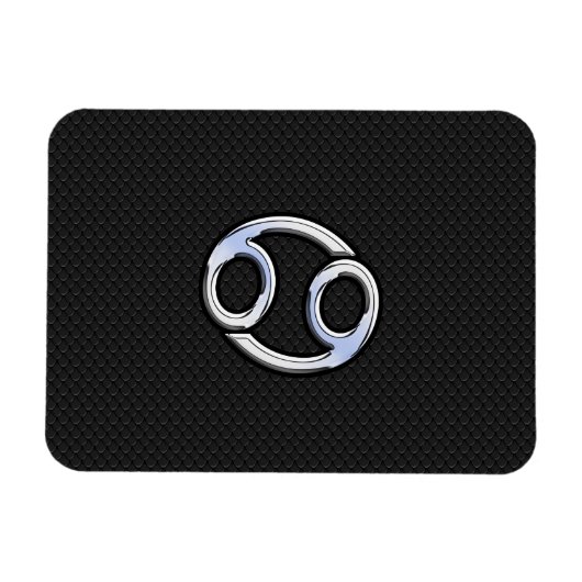 クロムのような癌の〔占星術の〕十二宮図のサインが黒 マグネット (横)