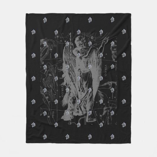 クロムのような《星座》乙女座〔占星術の〕十二宮図サインオンヘベリウス フリースブランケット (正面)