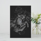 クロムのようなTaurus〔占星術の〕十二宮図サインオンヘベリウス 便箋 (スタンド正面)