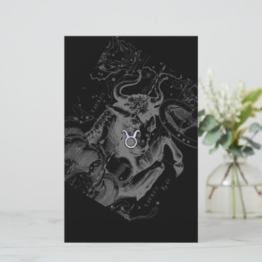 クロムのようなTaurus〔占星術の〕十二宮図サインオンヘベリウス 便箋 (スタンド正面)