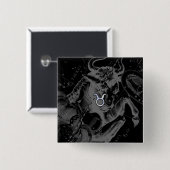 クロムのようなTaurus〔占星術の〕十二宮図サインオンヘベリウス 缶バッジ (正面&裏面)