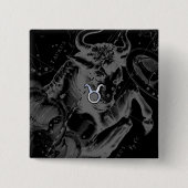 クロムのようなTaurus〔占星術の〕十二宮図サインオンヘベリウス 缶バッジ (正面)