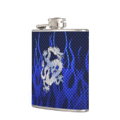 クロムのドラゴンは青いカーボン繊維のスタイルを好みます フラスク (左)