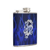 クロムのドラゴンは青いカーボン繊維のスタイルを好みます フラスク (右)