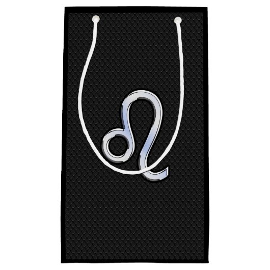 クロムはスネークスキンの装飾のレオの(占星術の)十二宮図の印を好みます スモールペーパーバッグ (正面)