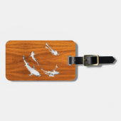 クロムはチークのベニヤの鮫を持つダイバーを好みます ラゲッジタグ (正面横)