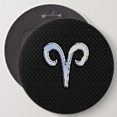 クロムは牡羊座の(占星術の)十二宮図の印を好みます 缶バッジ (正面&裏面)