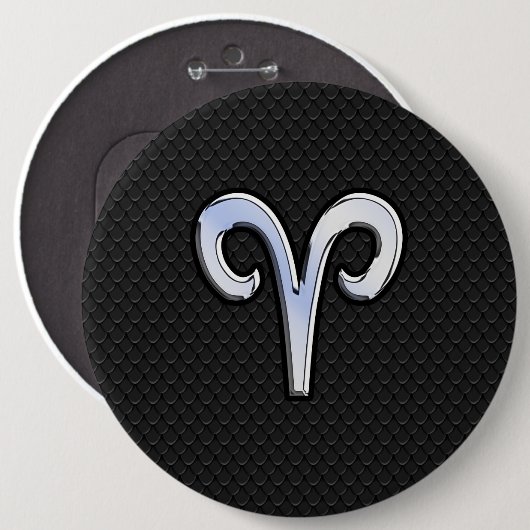 クロムは牡羊座の(占星術の)十二宮図の印を好みます 缶バッジ (正面&裏面)