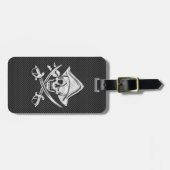 クロムは黒いカーボン繊維の海賊を好みます ラゲッジタグ (正面横)