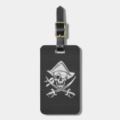 クロムは黒いカーボン繊維の海賊を好みます ラゲッジタグ (正面縦)