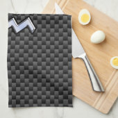 クロムアクエリアス〔占星術の〕十二宮図サインカーボンファイバースタイル キッチンタオル (四つ折り)