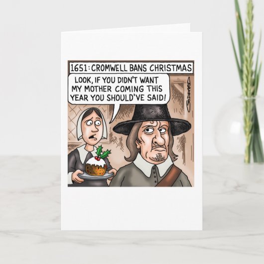 クロムウェルはクリスマスを禁止する シーズンカード (正面)