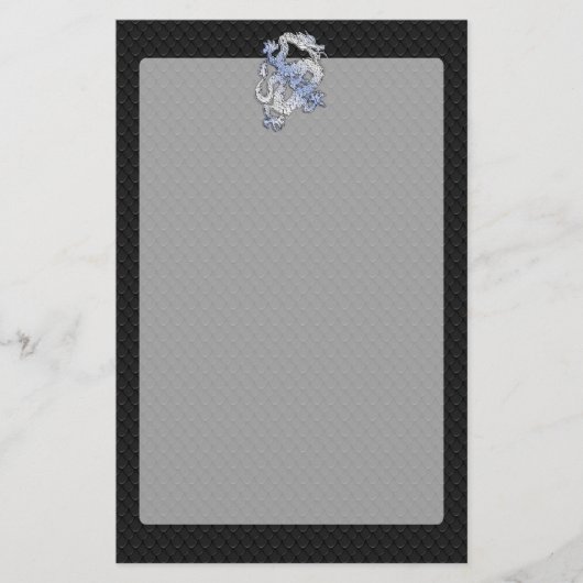 クロムオリエントスタイルドラゴンブラックスネークスキンプリント 便箋 (正面)