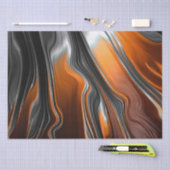 クロムオレンジのフラクタル抽象芸術デ素晴らしコパージュ 薄葉紙 (クラフト)