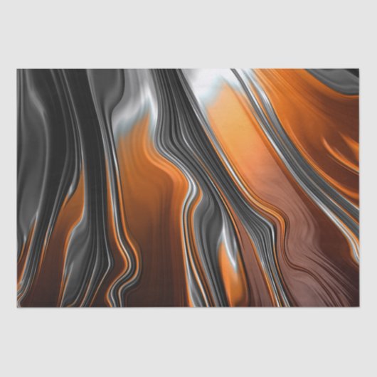 クロムオレンジのフラクタル抽象芸術デ素晴らしコパージュ 薄葉紙 (正面)